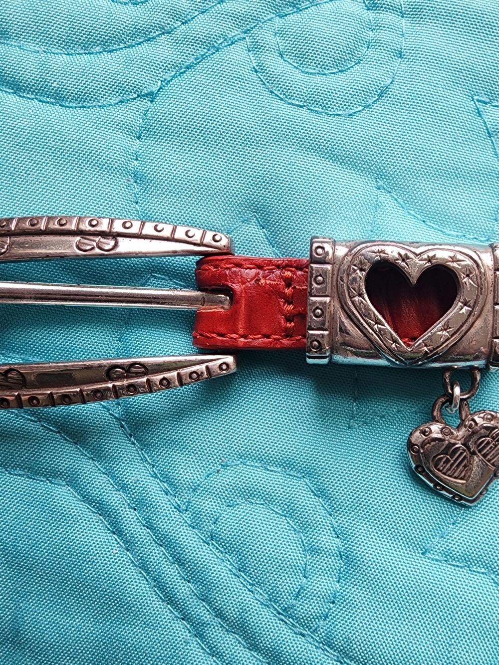 Brighton Red Leather Heart Charm Belt